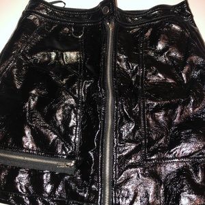 Leather mini skirt